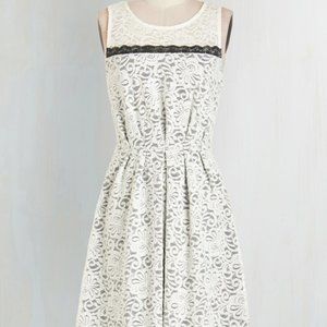 Modcloth White Glitter Dress Luminescence of Humor